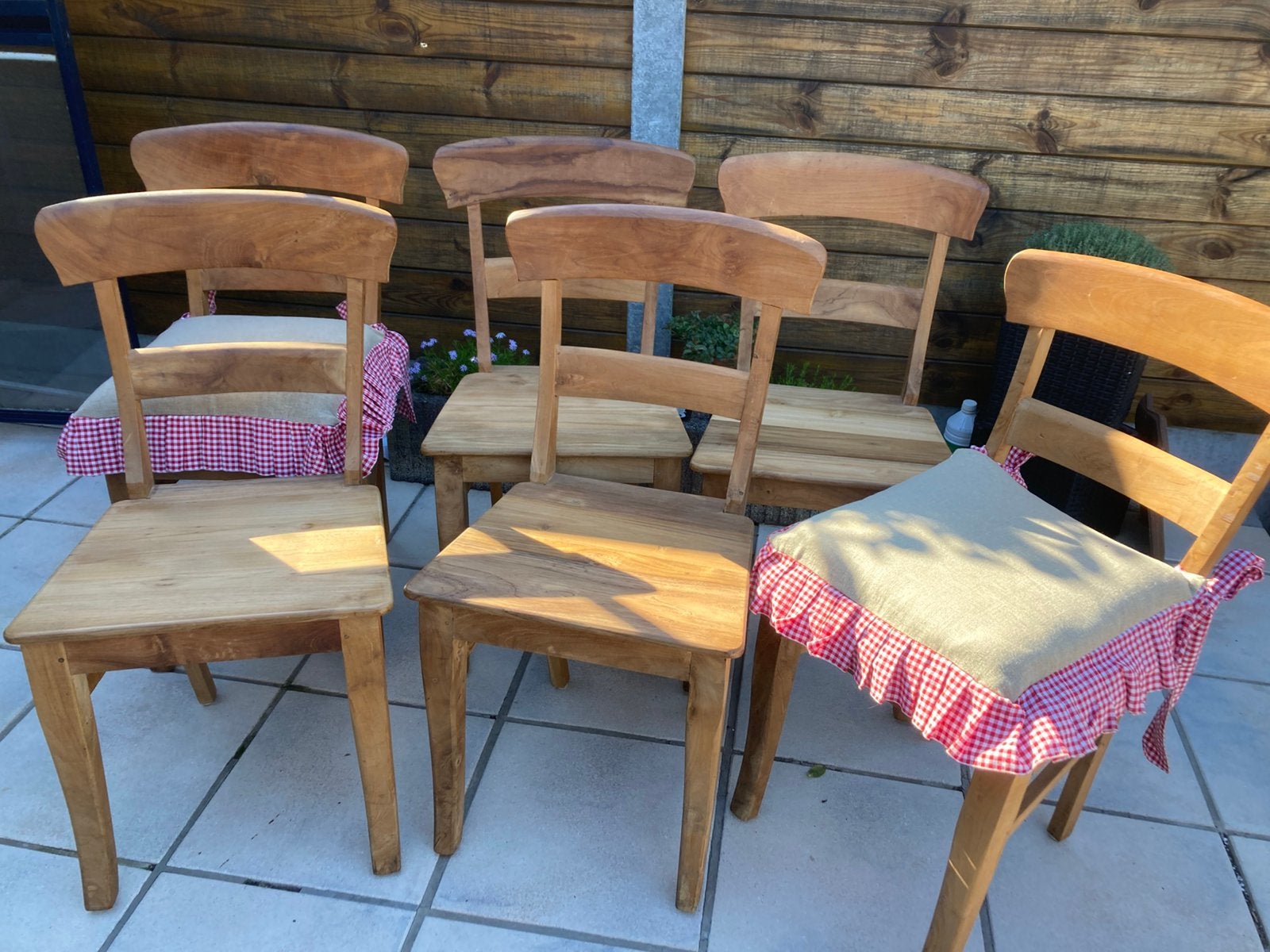 Chaises en teck 6 pièces, Jardin & Terrasse, Enlèvement, Comme neuf