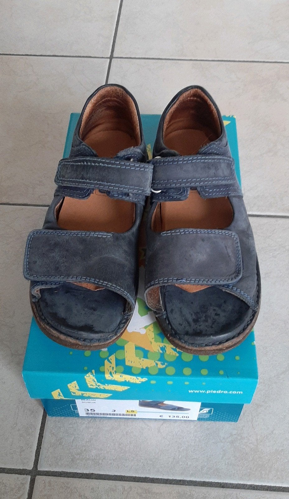 Blauwe nubuck sandalen PIEDRO maat 35, Piedro, Gebruikt, Schoenen, Ophalen of Verzenden