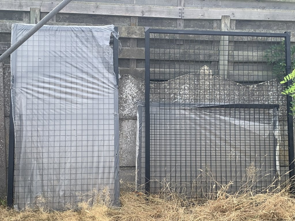 zwart metalen hekwerk - 3 panelen, Tuin en Terras, Ophalen, Nieuw