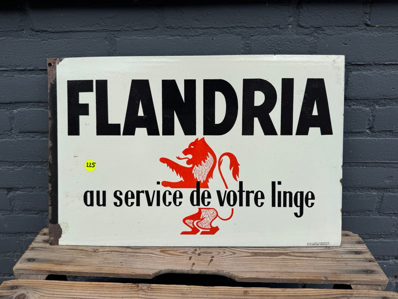 Panneau d'affichage en émail FLANDRIA, Panneau publicitaire, Enlèvement ou Envoi, ., Utilisé