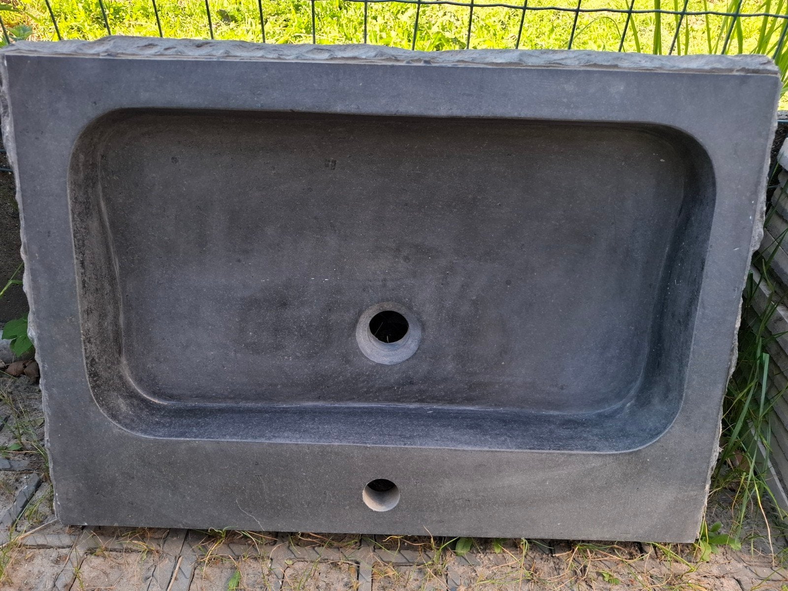 Stenen waskom, Huis en Inrichting, Badkamer | Badkamermeubels, Ophalen, Zo goed als nieuw, Wasbak of Wastafel