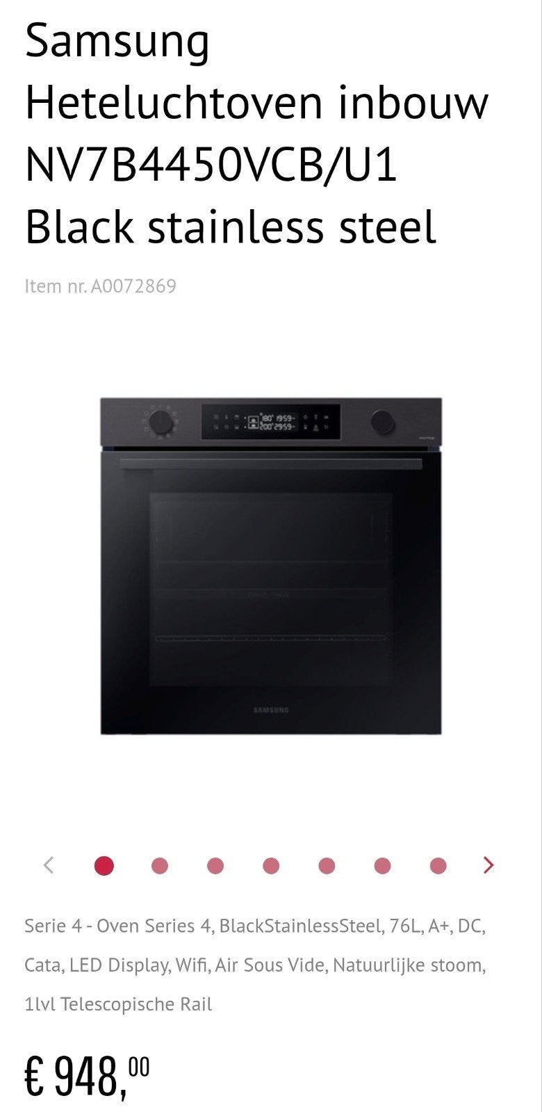 Samsung oven 2 kookzones, pyrolyse NIEUW VERPAKT, Elektronische apparatuur, Ophalen, Oven, Hete lucht, Nieuw