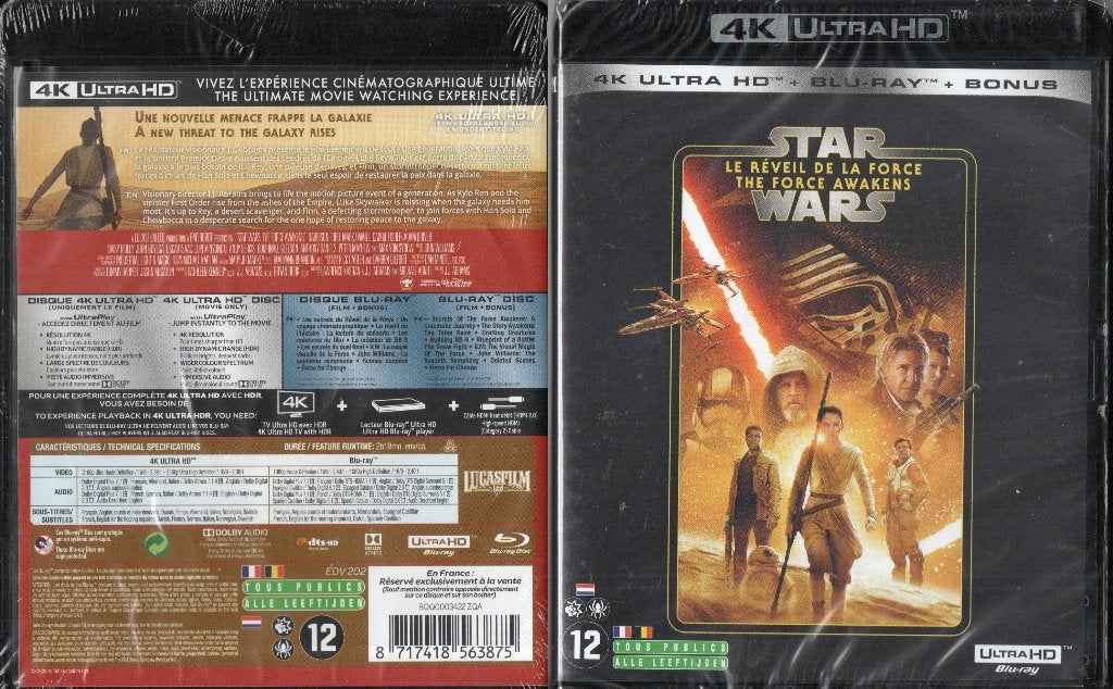 star wars  episode VII (4k ultra-hd + 2 blu-ray) neuf, CD & DVD, Blu-ray, Enlèvement ou Envoi, Neuf, dans son emballage, Science-Fiction et Fantasy