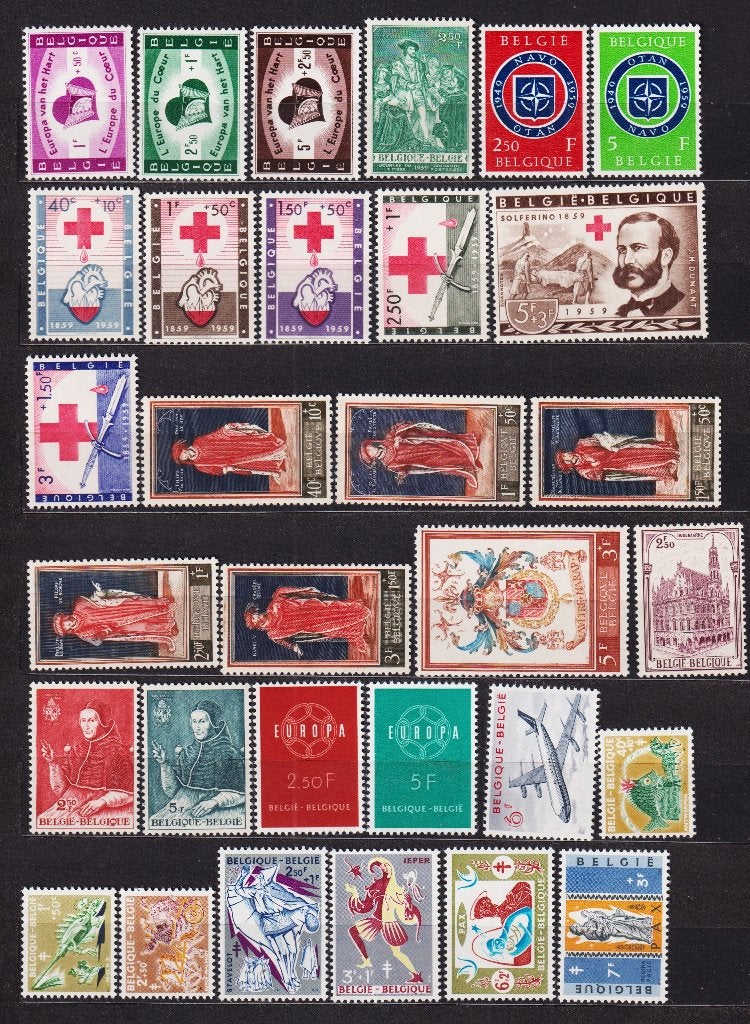 Belgique 1959 année complète de FDC gratuit **, Timbres & Monnaies, Envoi, Non oblitéré, Neuf