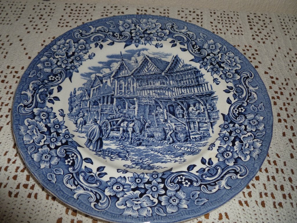 Blauw bord Royal Tudor Ware in ironstone, Antiek en Kunst, Ophalen of Verzenden