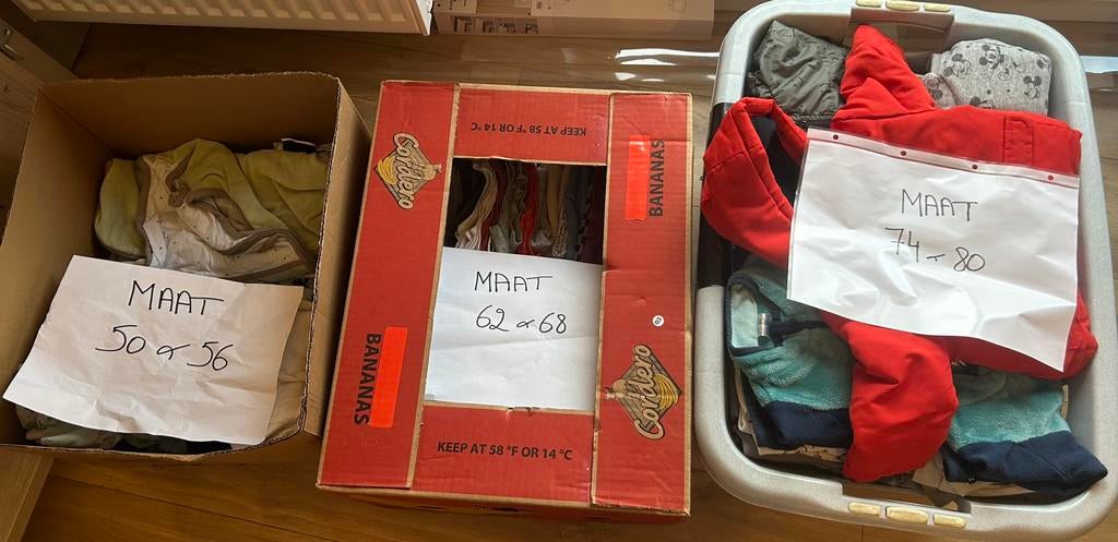 118 stuks babykleding maat 50 tem 80, Ophalen of Verzenden