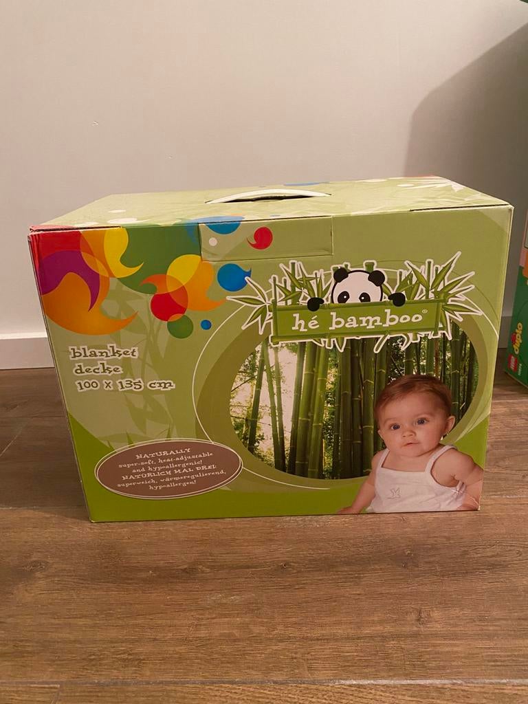 Hé bamboo deken baby 100x135 cm, Kinderen en Baby's, Ophalen, Jongetje of Meisje, Wit, Deken of Dekbed