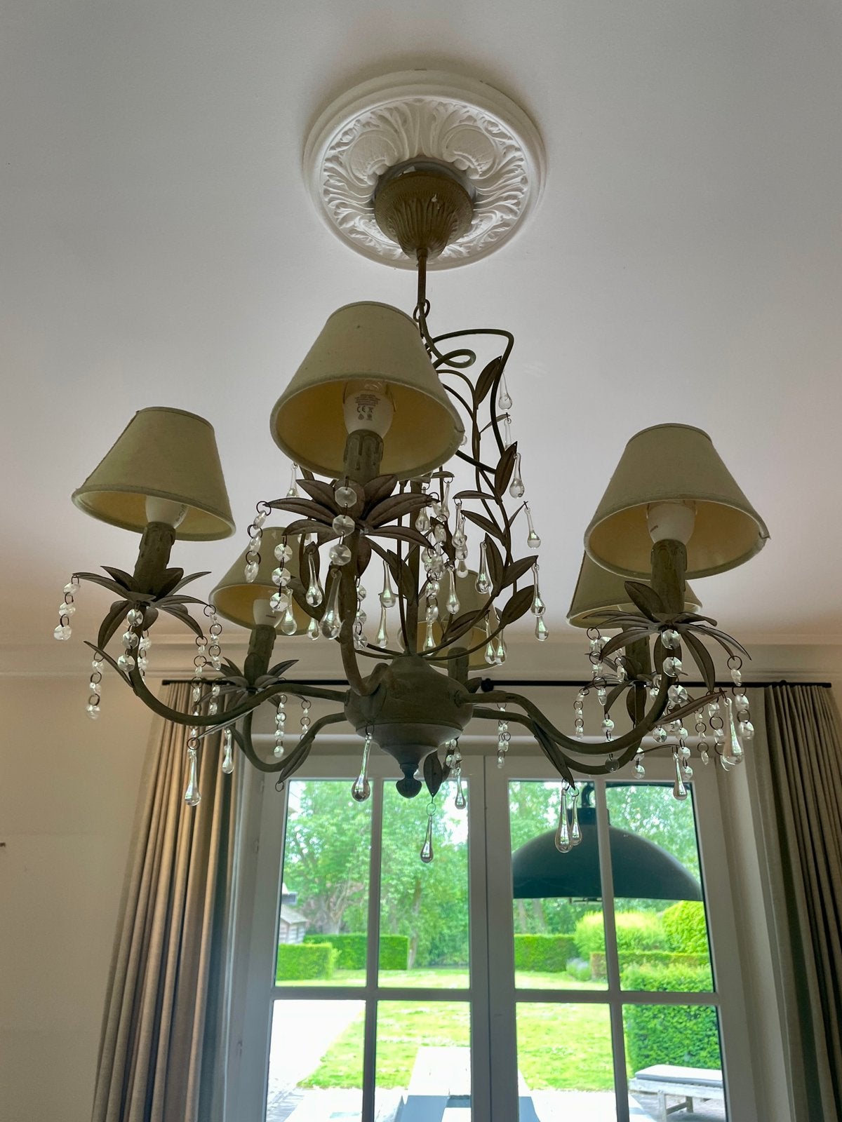 Luster, Huis en Inrichting, Lampen | Kroonluchters, Ophalen, Gebruikt, Metaal, Landelijk