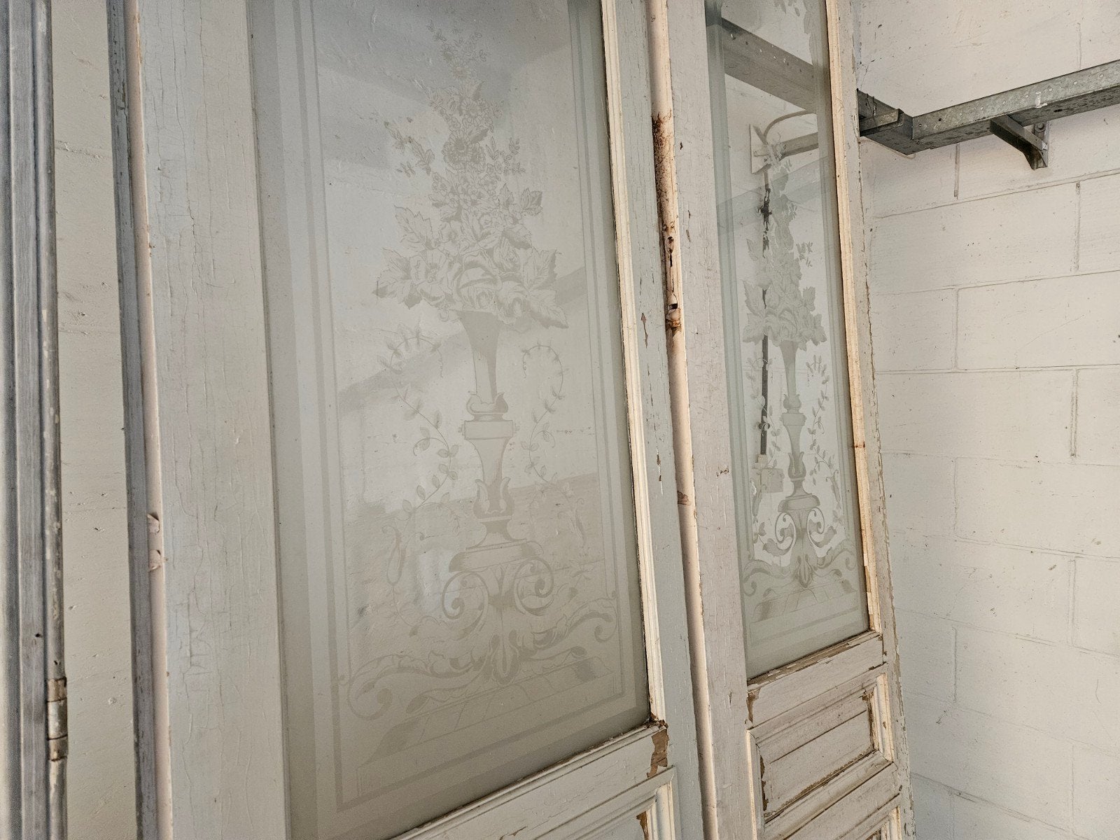Prachtige antieke 3-slag deur, Doe-het-zelf en Bouw, Ophalen, Glas