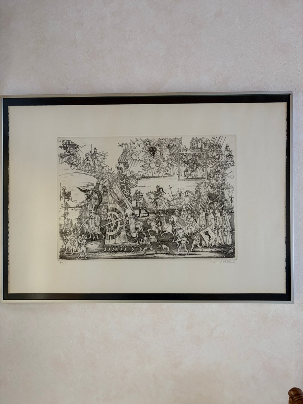 Ets - Arno Brys - “gouden boomstoet” 1977, Antiek en Kunst, Ophalen, Ets