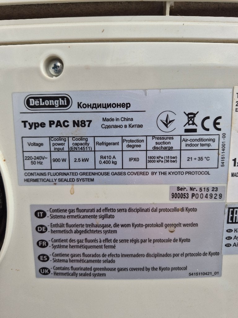 airco mobile Delonghi, Enlèvement, Utilisé