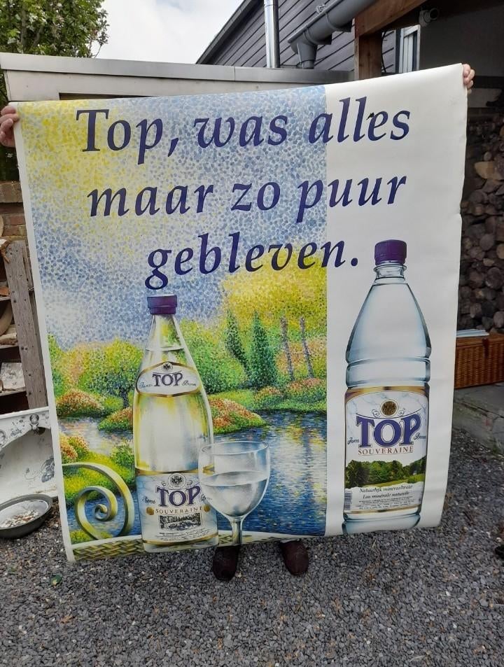 Grande affiche publicitaire vintage, marque Top souveraine, Enlèvement