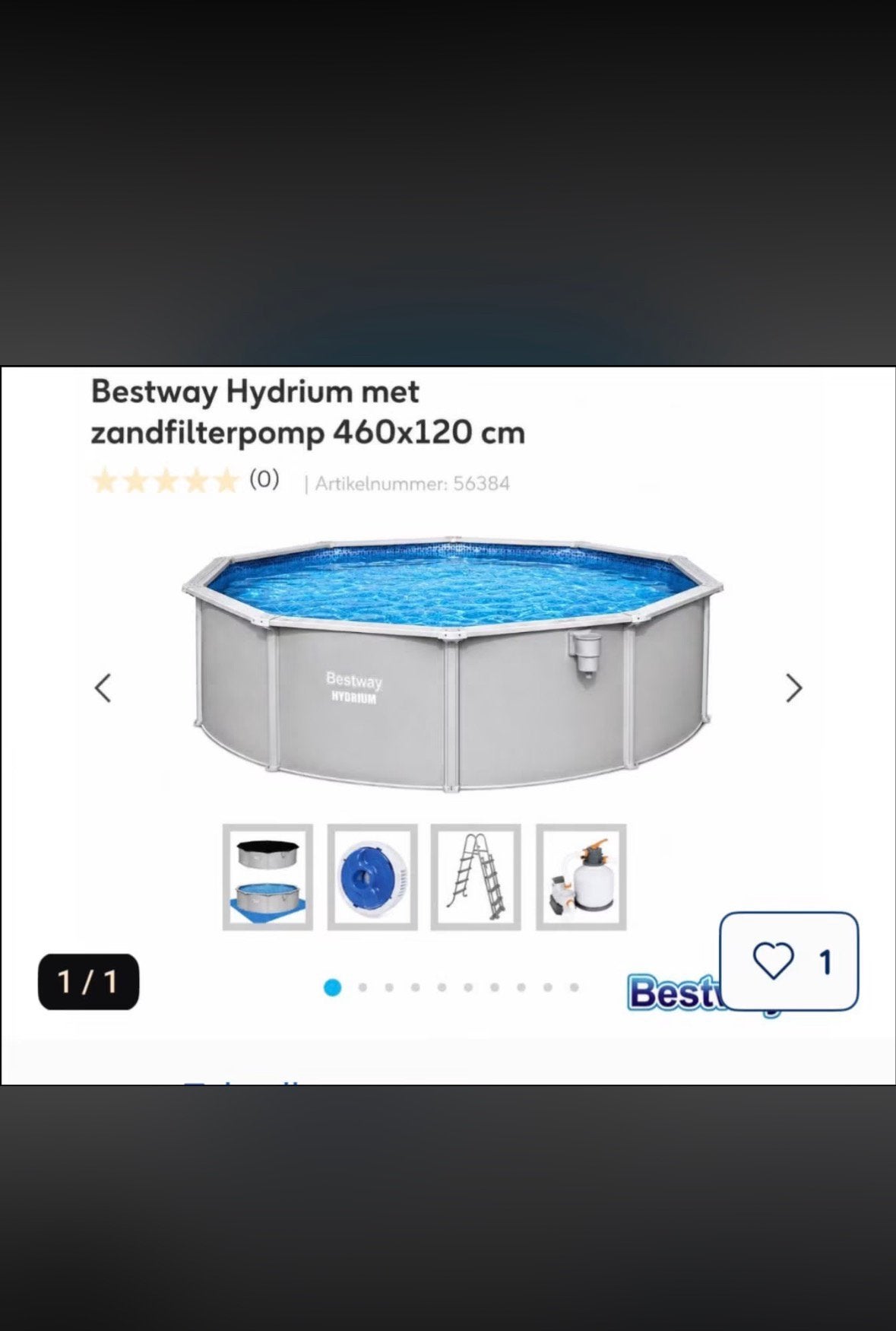 Stalen zwembad bestway met alle toebehoren, Ophalen, Zo goed als nieuw