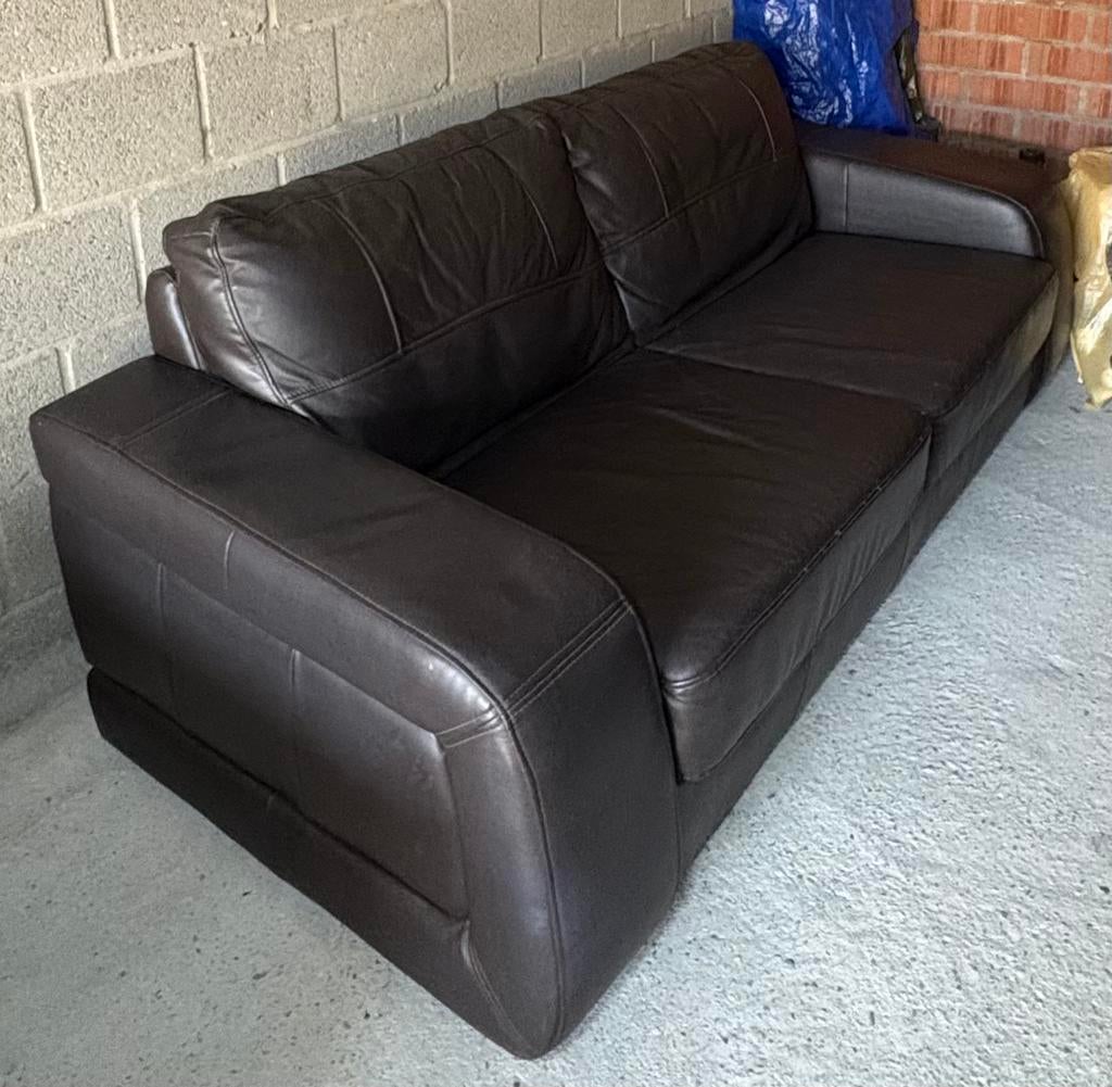 Siège 3 places en cuir noir | livraison négociable, Enlèvement, Utilisé, Cuir