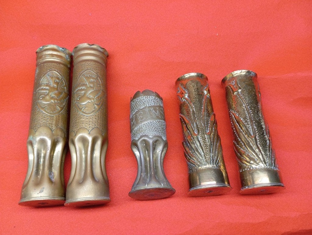 WW1/ art de tranchée / 14-18 / trench art, Collections, Enlèvement ou Envoi, Armée de terre, Douilles ou Pièces de fouille