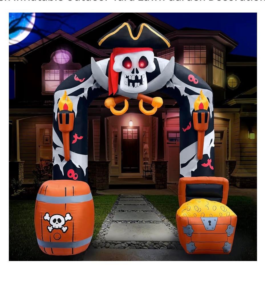 Opblaasbare inkom piraten halloween, Hobby en Vrije tijd, Ophalen, Zo goed als nieuw