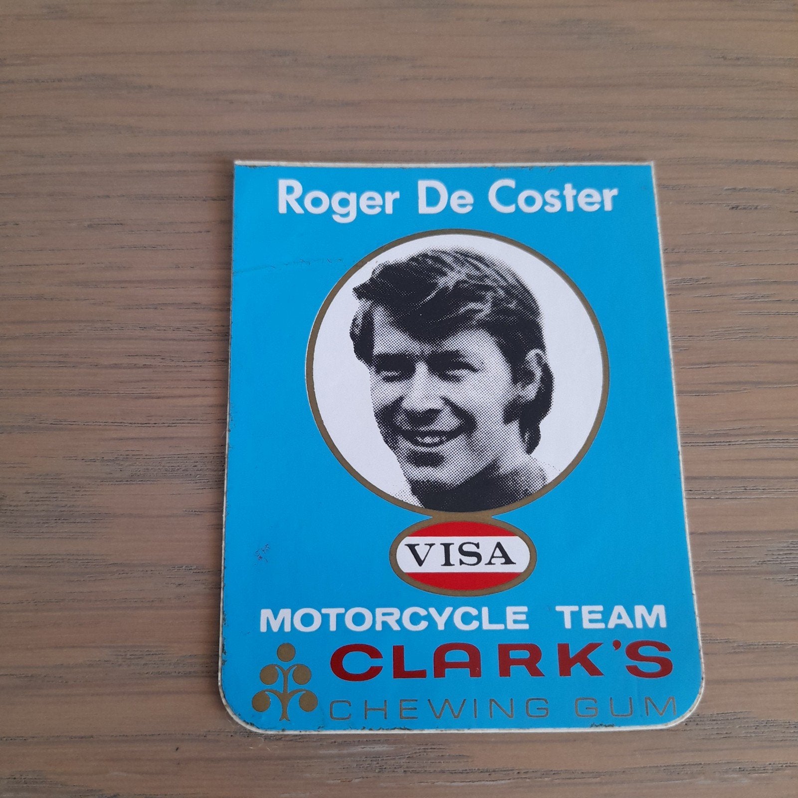 Sticker Roger De Coster  Clark's Chewing gum., Verzamelen, Ophalen of Verzenden, Sport