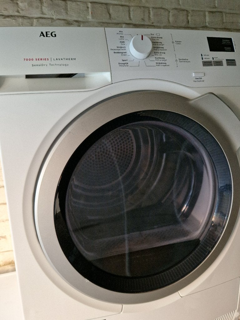 AEG 8kg A++ droger, Ophalen, Zo goed als nieuw, Voorlader