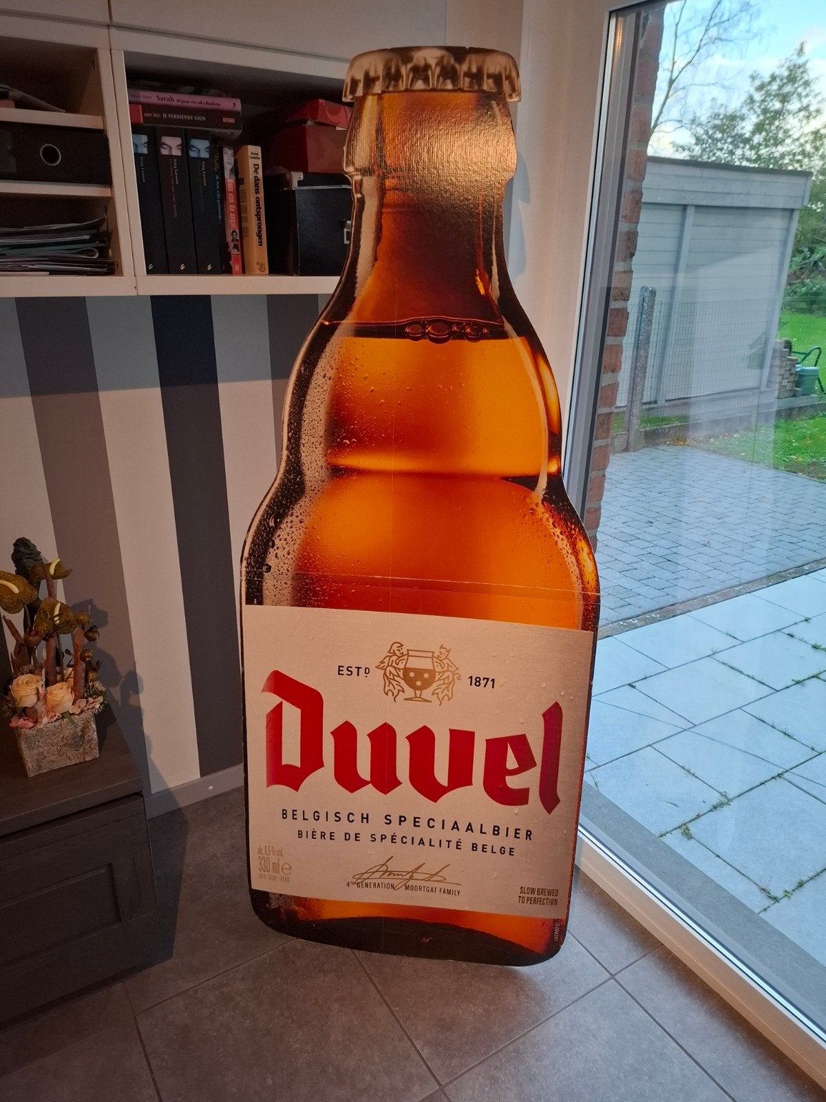 grote kartonne duvul fles, Verzamelen, Ophalen, Gebruikt, Reclamebord, Plaat of Schild, Duvel