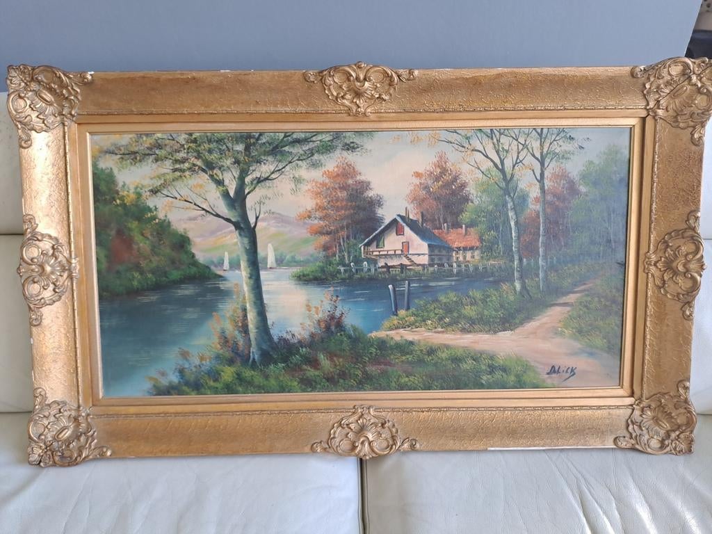 Groot olieverfschilderij op canvas, Ophalen