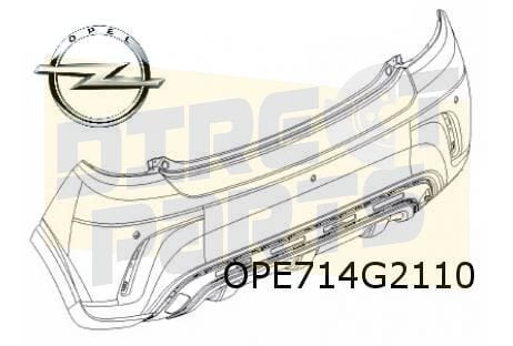 Opel Karl Rocks (3/17-9/19) achterbumper (bij parkeerhulp UD, -, Verzenden, -, Opel