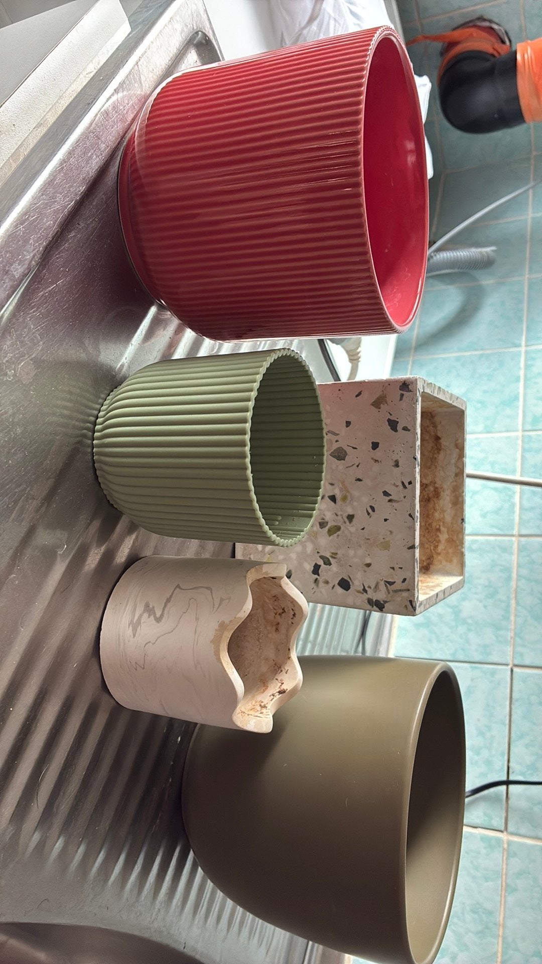 Verschillende bloempotten, Ophalen, Gebruikt