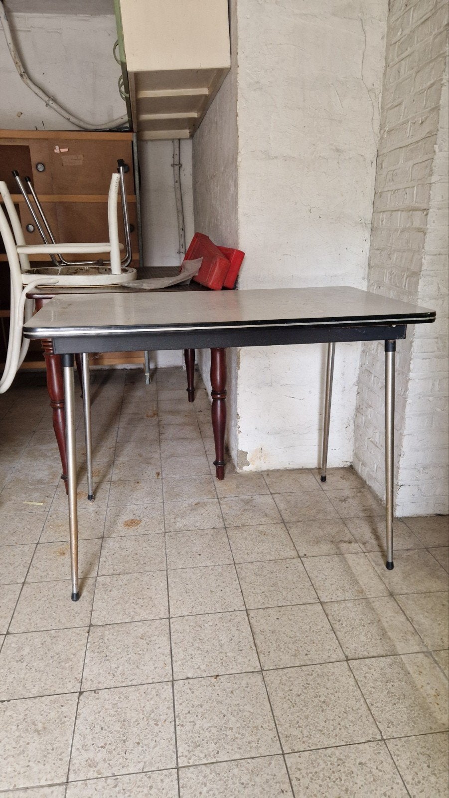 Vintage Formica keukentafel - chromen poten, Ophalen
