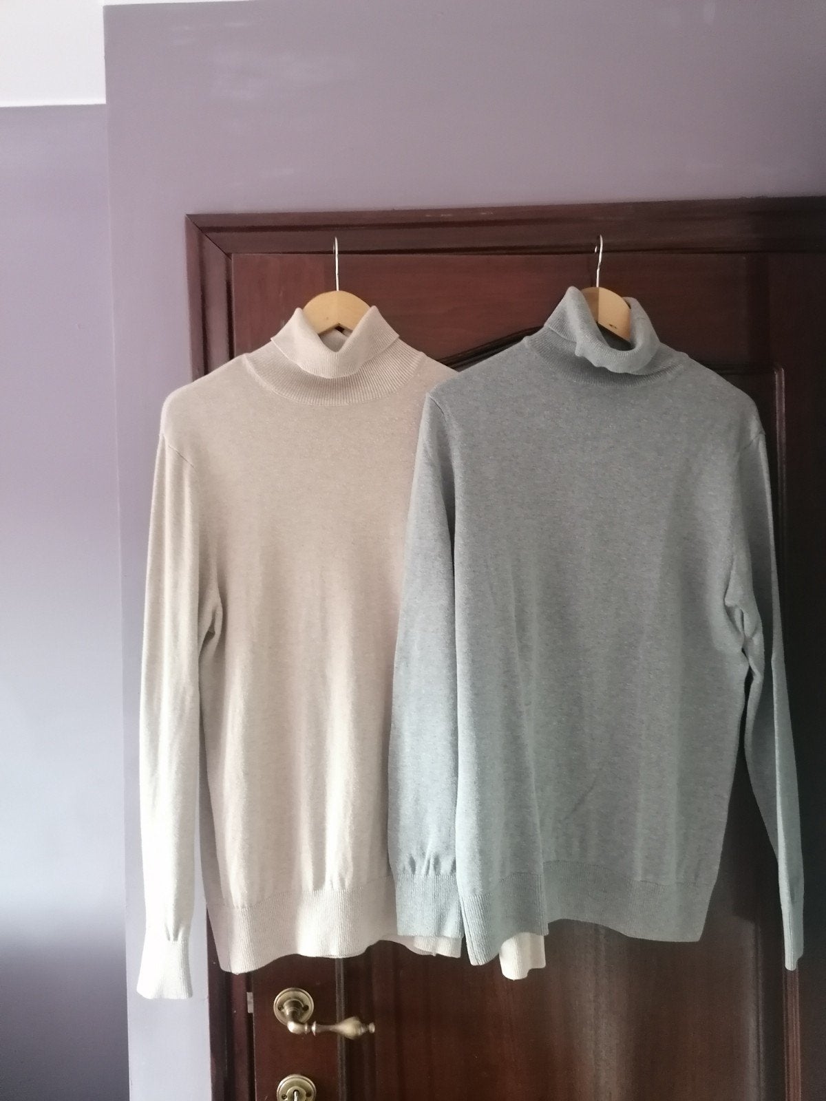 2 pulls ou sous pull col roulé Springfield L, Gris, Enlèvement ou Envoi, Taille 52/54 (L), Porté