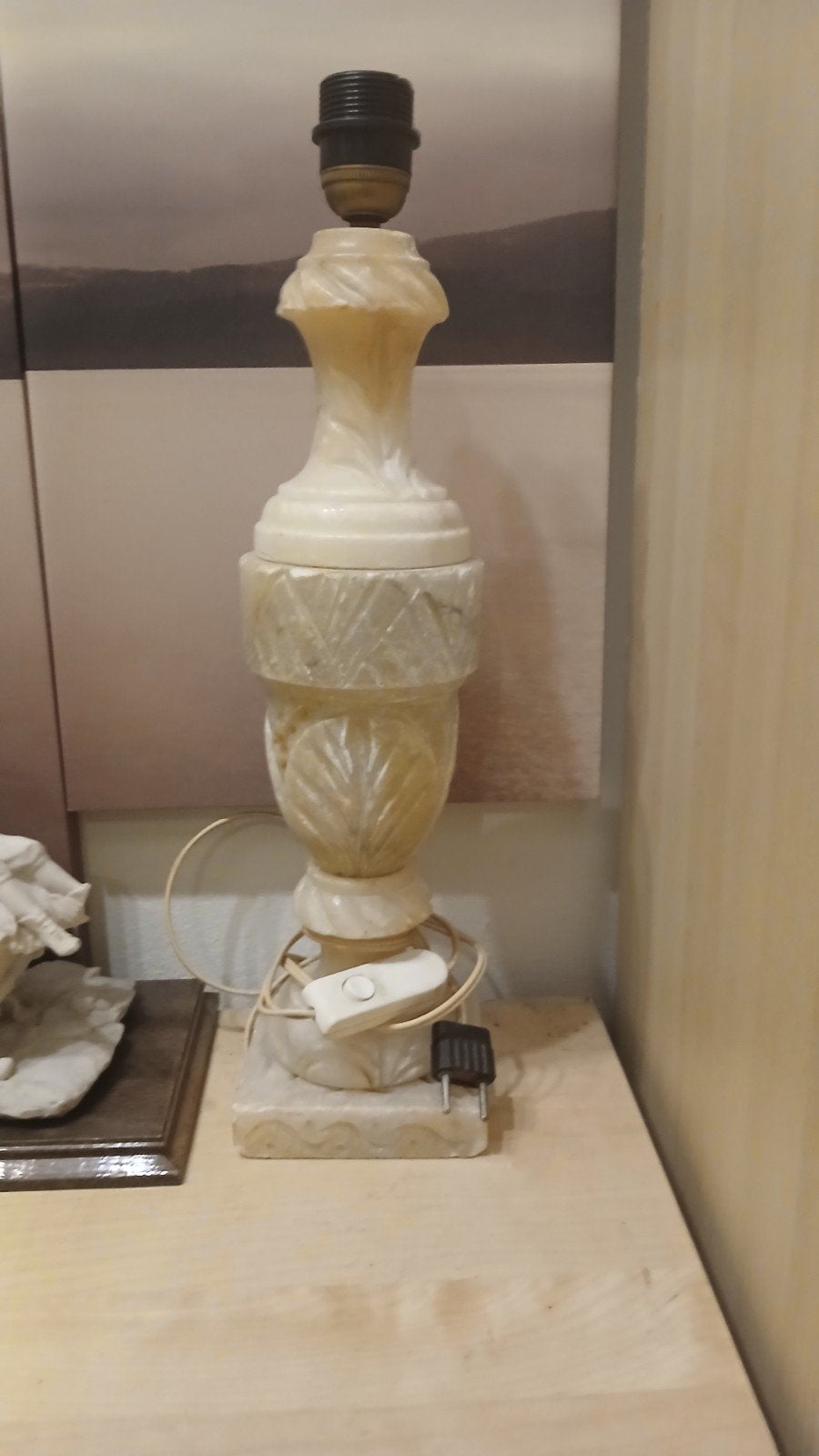 pied de lampe en albatre, Maison & Meubles, Enlèvement