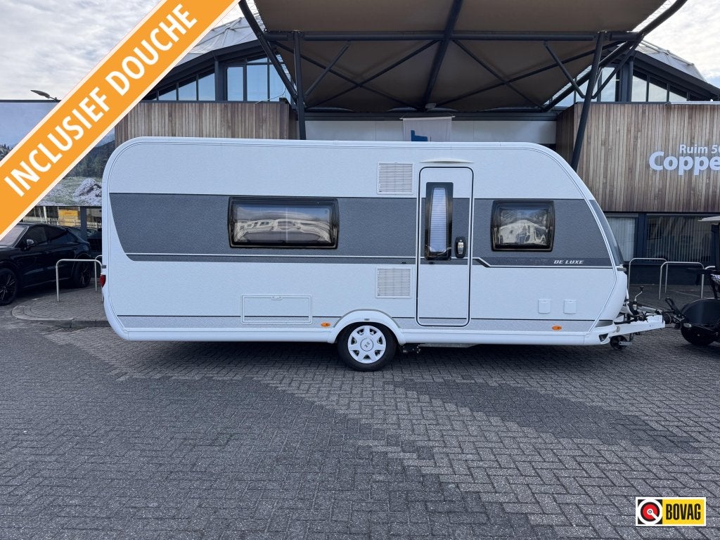 Hobby De Luxe 495 WFB 2020 MOVER + TENT 270!, Caravans en Kamperen, Schokbreker, Treinzit, 4 tot 5 meter, 1250 - 1500 kg