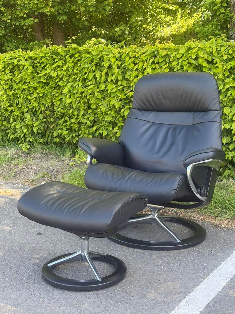 Stressless relax fauteuil met voetenbank- L large, Huis en Inrichting, Fauteuils, Zo goed als nieuw, Ophalen of Verzenden