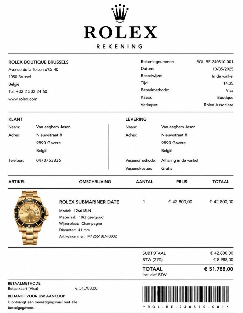 Rolex, Kleding | Heren, Ophalen of Verzenden
