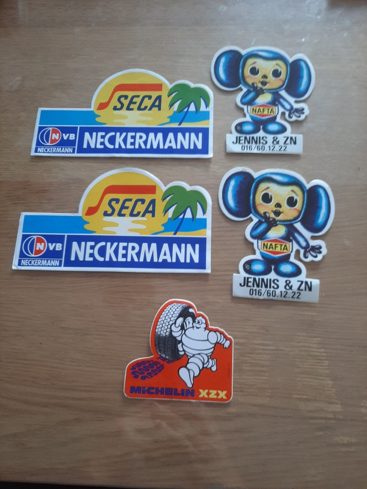 Vintage reclame stickers Michelin & Neckermann, Verzamelen, Ophalen of Verzenden