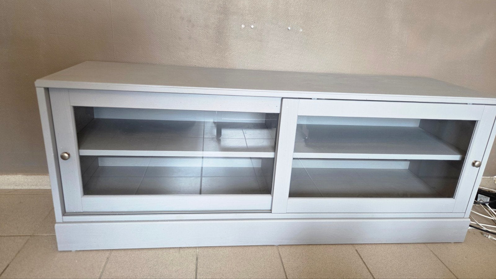 landelijke tv kast met schuiframen, Huis en Inrichting, Ophalen, Gebruikt, Glas, 150 tot 200 cm