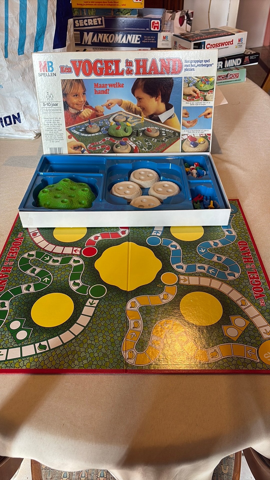 Vintage Eén Vogel in de Hand bordspel, Hobby en Vrije tijd, Ophalen of Verzenden, Zo goed als nieuw