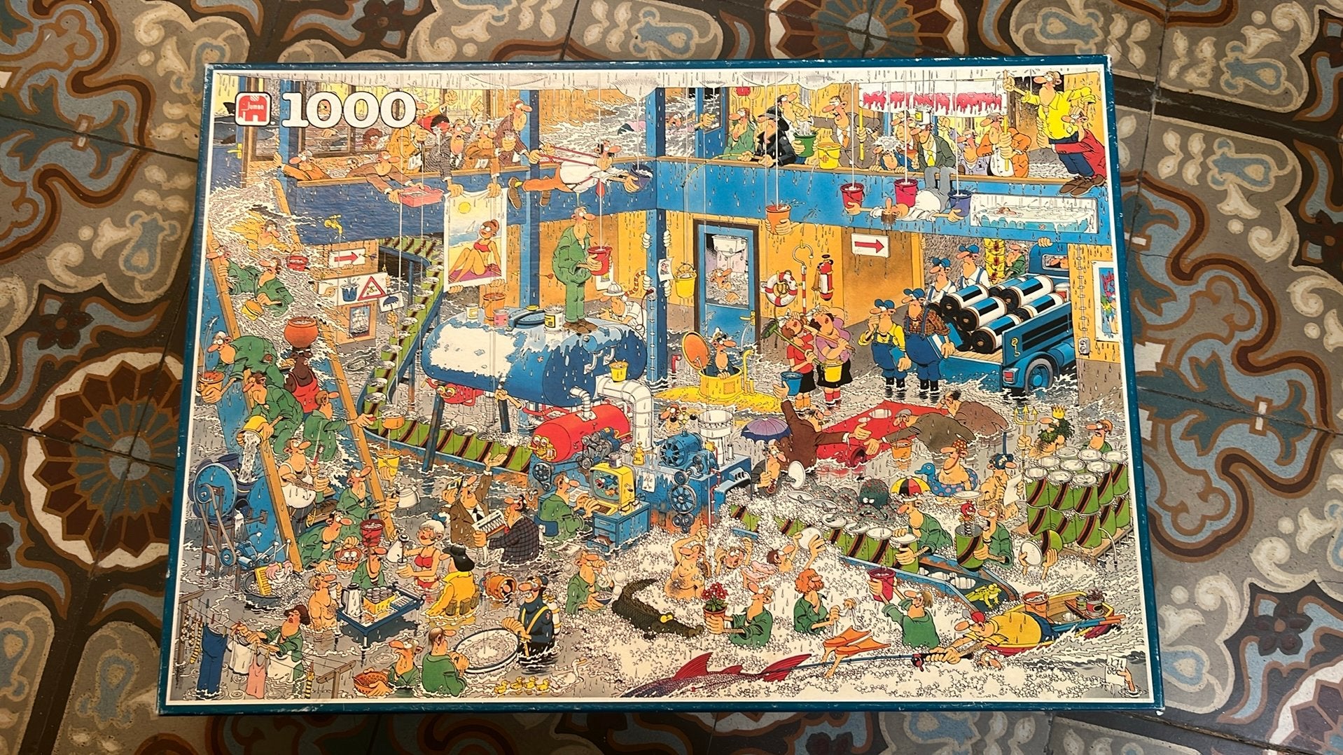 Jan van Haasteren 1000st De lekkage, Hobby & Loisirs créatifs, Enlèvement, 500 à 1500 pièces, Utilisé, Puzzle