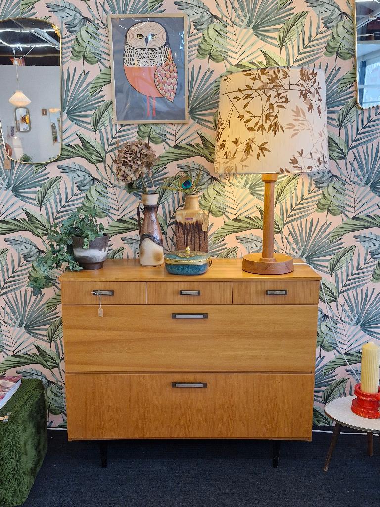Vintage schoenenkast / klepkast met lades 70s, Ophalen, Gebruikt, Vintage