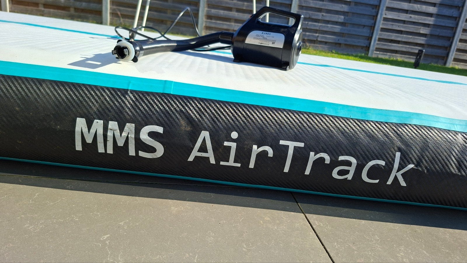 MMS Airtrack 4 meter, Sport en Fitness, Ophalen, Gebruikt, Wit, Materiaal