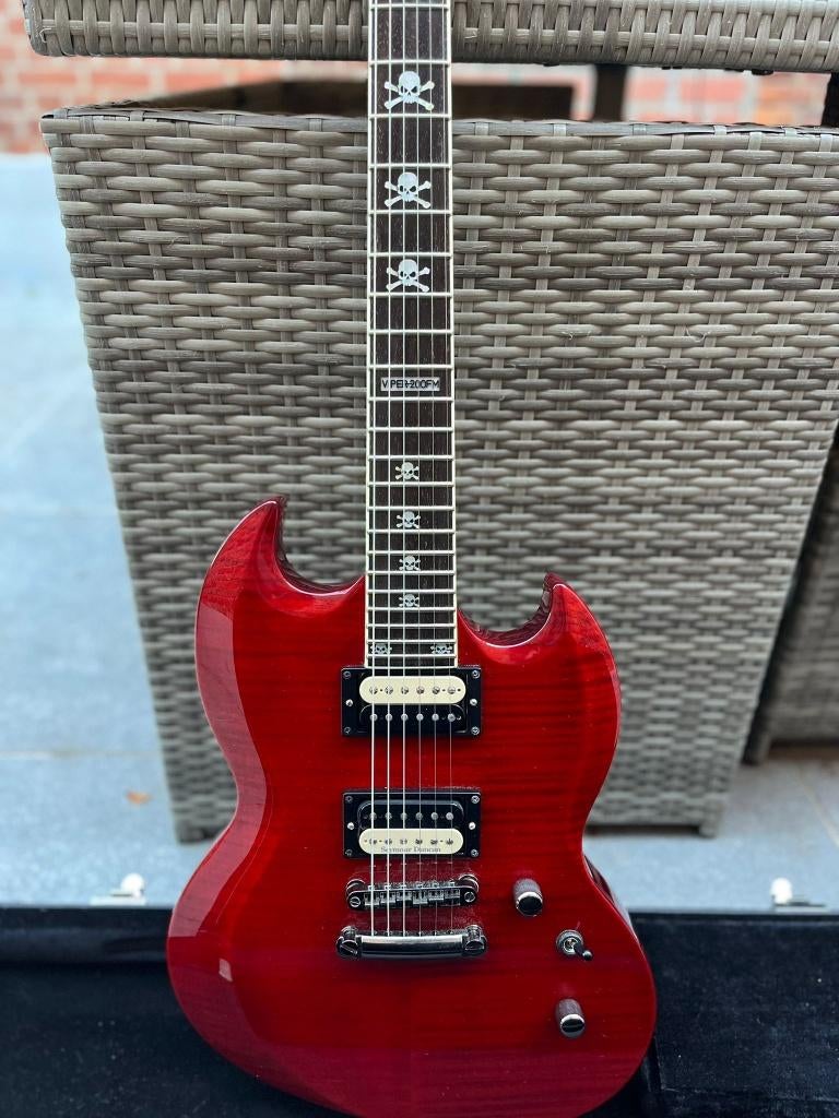 Guitare électrique rouge, Musique & Instruments, Enlèvement, Comme neuf