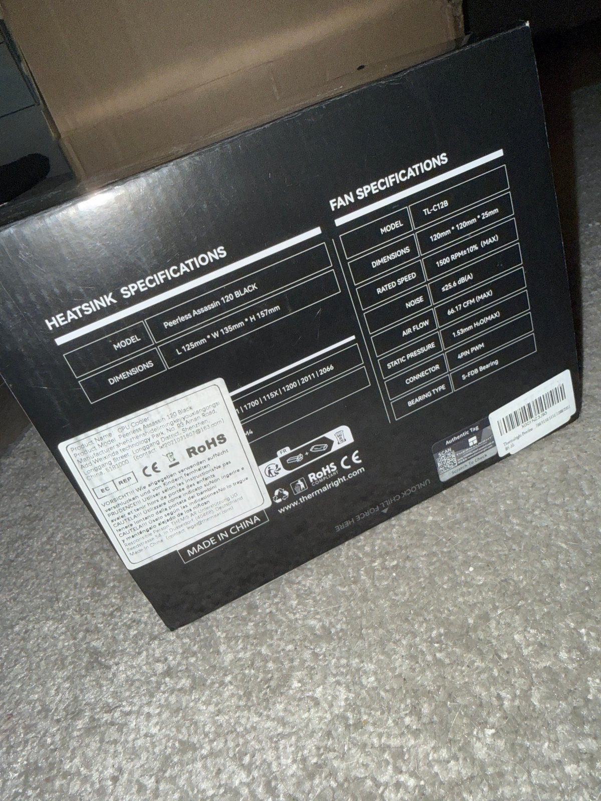 Thermalright Peerless Assassin 120 SE Zwart - NIEUW, Computers en Software, Computerkoelers, Ophalen of Verzenden, Zo goed als nieuw