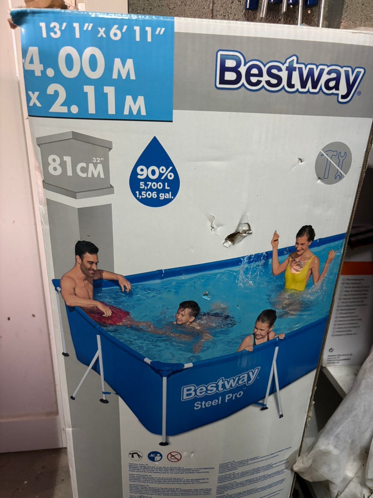 Zwembad bestway steel pro, Ophalen, Gebruikt, 200 tot 300 cm, 80 tot 120 cm