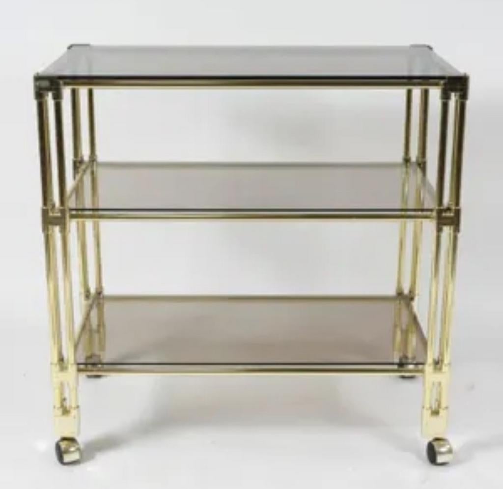 Desserte laiton mid century Regency état remarquable, Enlèvement ou Envoi
