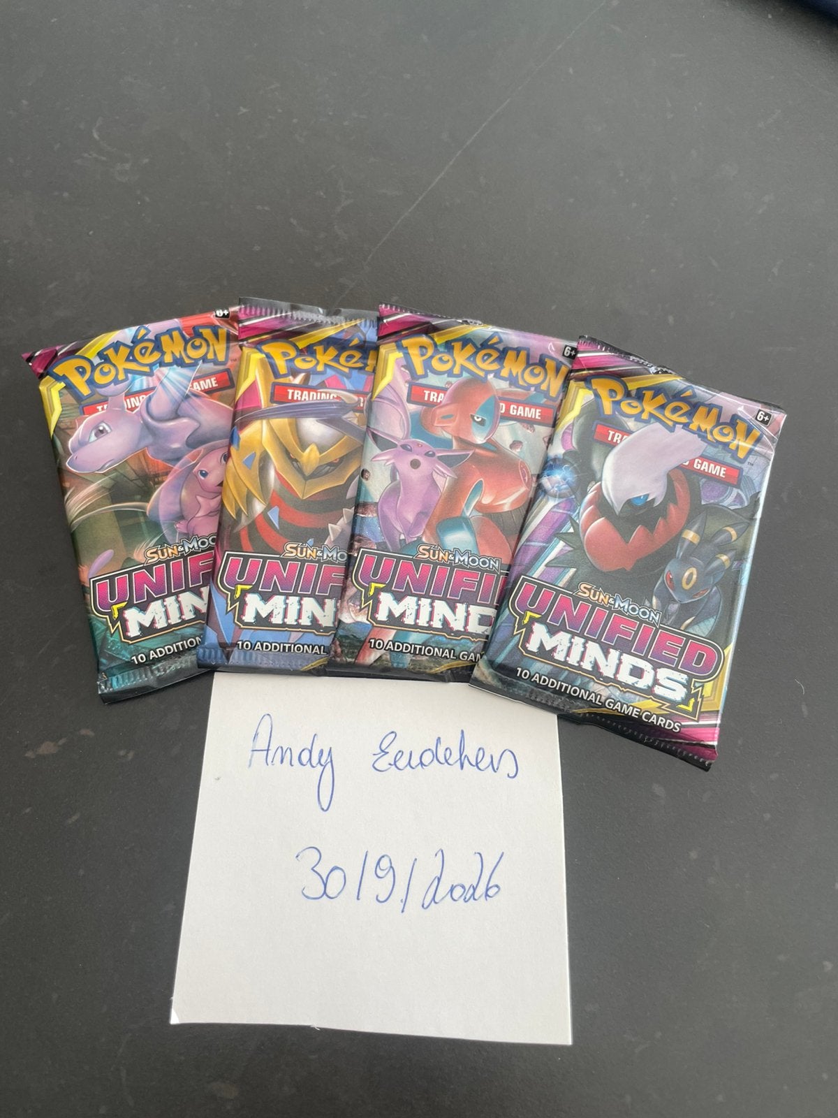 Pokemon Unified minds Artset Boosterpacks, Ophalen of Verzenden, Zo goed als nieuw