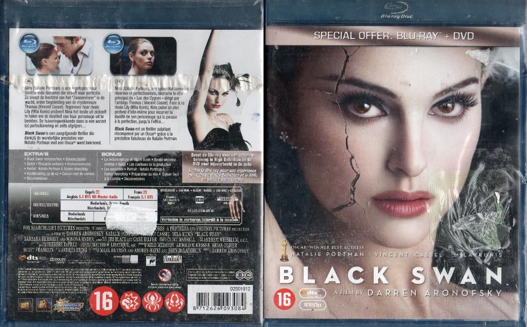 black swan (blu-ray + dvd) nieuw , cello, Cd's en Dvd's, Blu-ray, Nieuw in verpakking, Thrillers en Misdaad, Ophalen of Verzenden