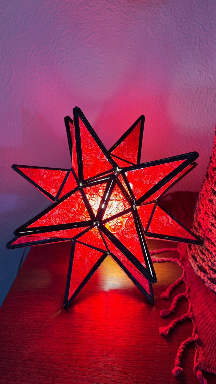 Lampe marocaine étoile rouge – Décoration originale, Enlèvement, Comme neuf