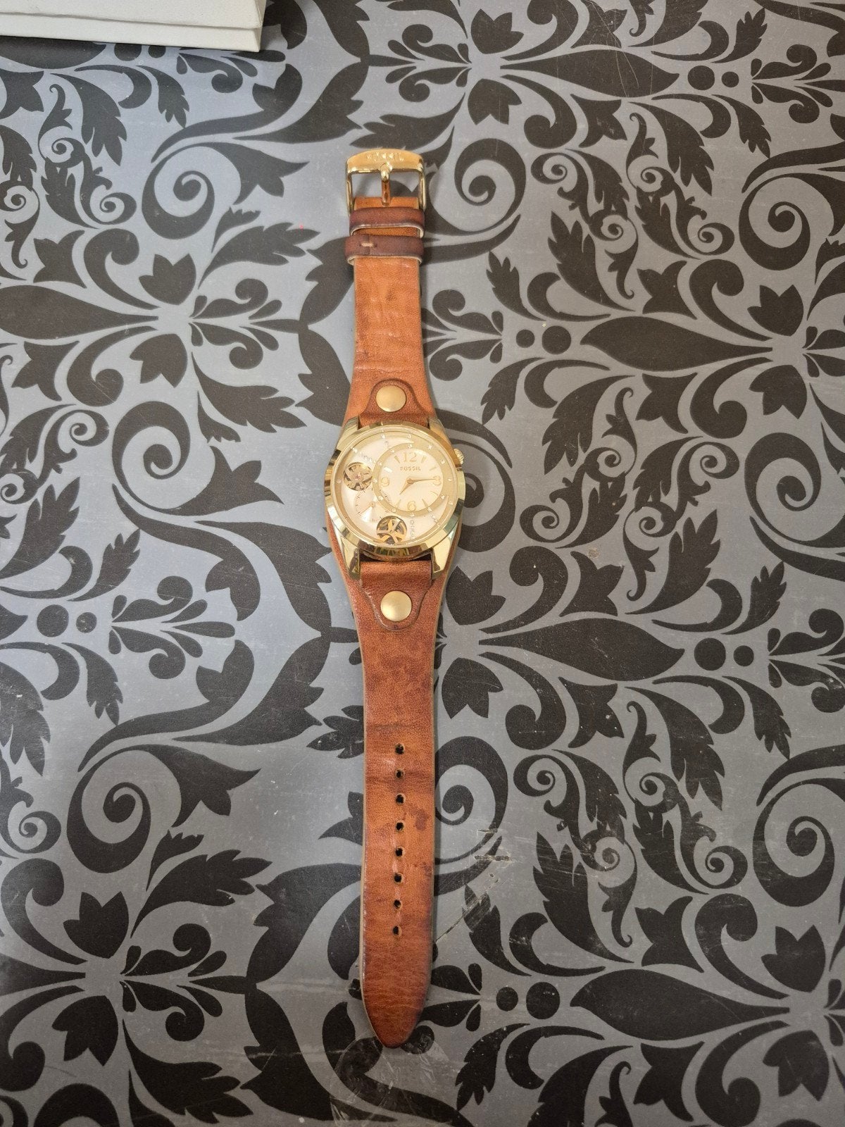 Fossil horloge, Montre-bracelet, Comme neuf, Or, Enlèvement
