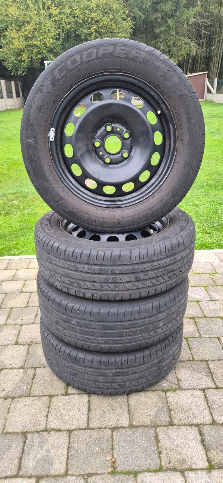 4 Jantes tôle VW 16" (5x112) + Pneus 205/60 R16, Autos : Pièces & Accessoires, 16 pouces, Pneus été, Pneu(s), Enlèvement