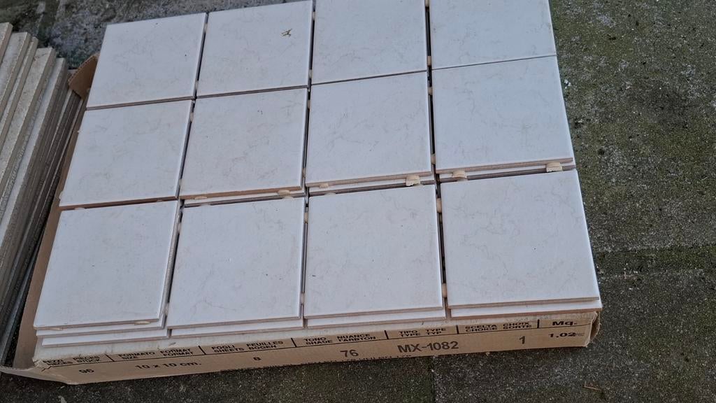 1,3 vierkante meter Witte mozaiek 10x10cm, Ophalen