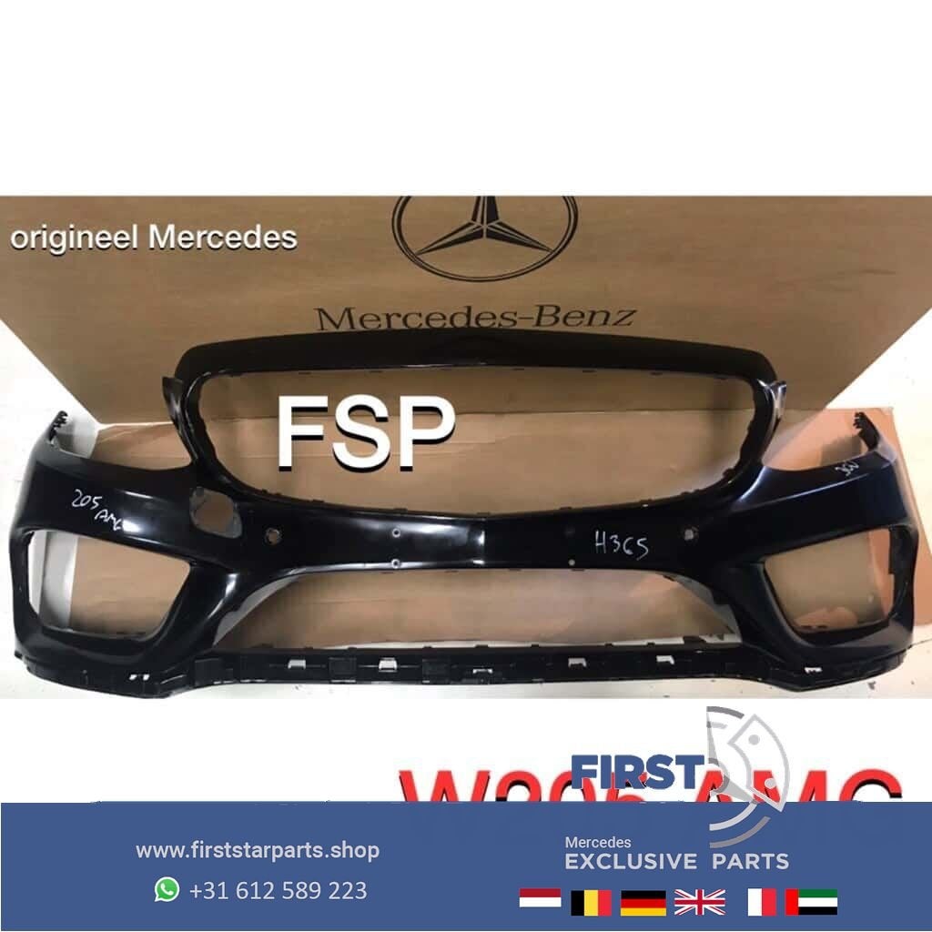 W205 AMG VOORBUMPER Mercedes C Klasse 2014-2018 ZWART ORIGIN, Utilisé, -, Avant, -