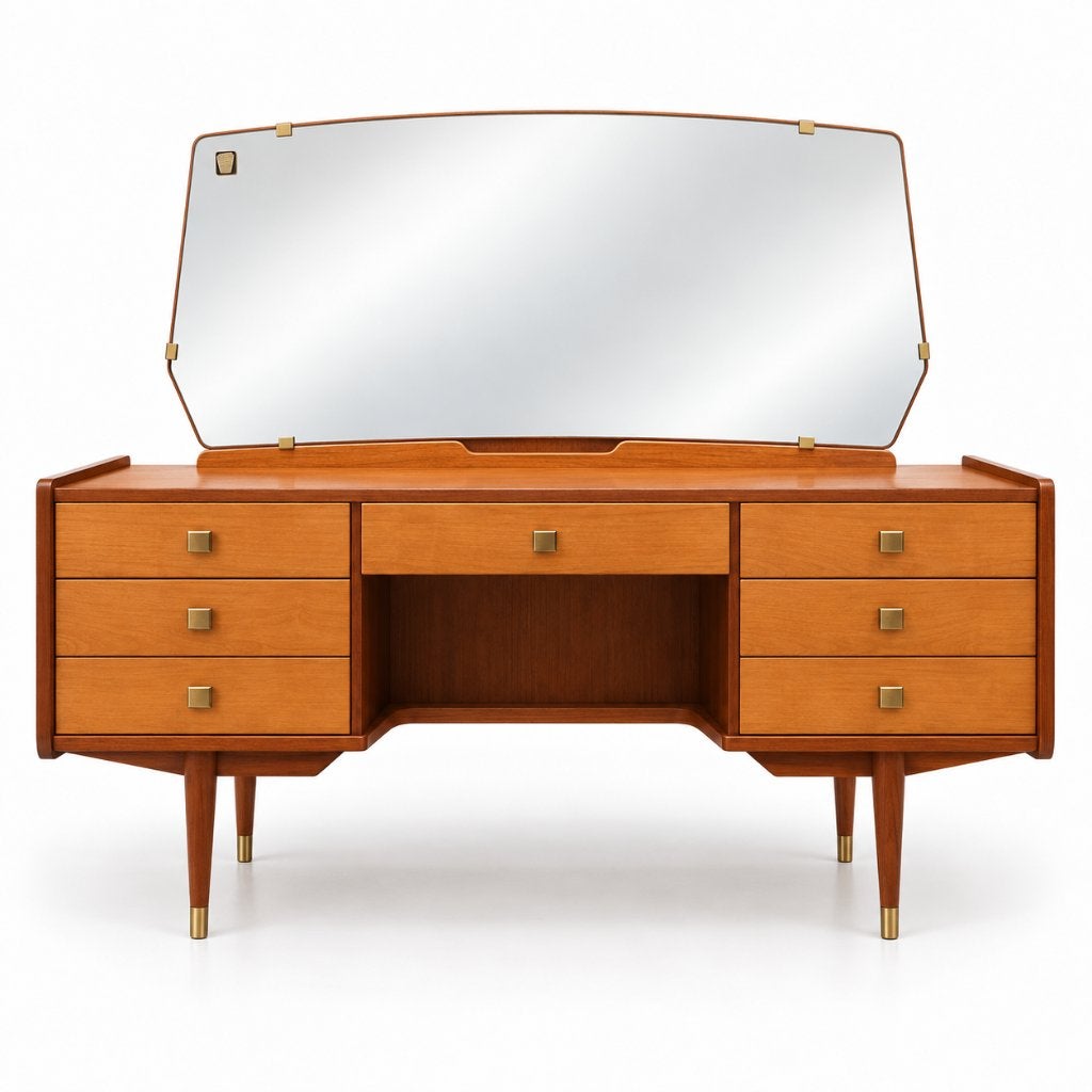 Vintage design kaptafel spiegel jaren '60 '70 dressoir, Enlèvement ou Envoi